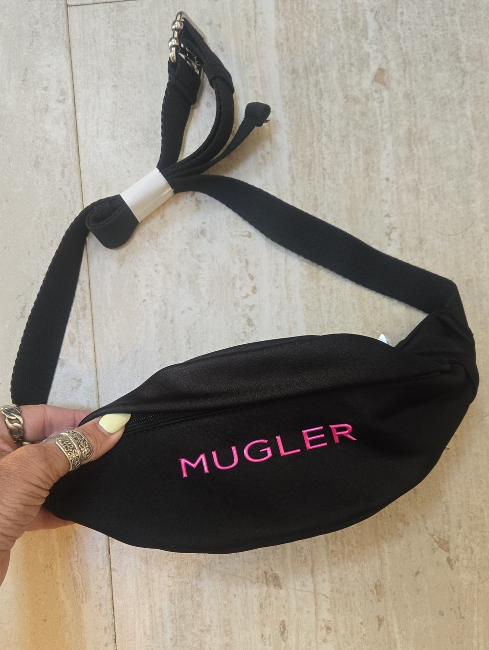 New Mugler Black Crossbody Belt Bag